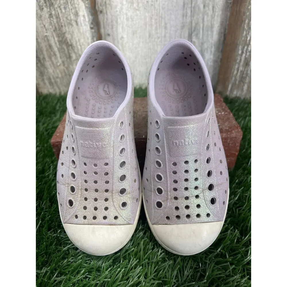 Native Jefferson Light Purple Glitter Slip On Shoes C10